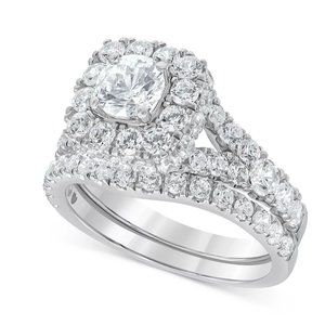 Authentic Diamond Halo Bridal Set (3 ct. t.w.) in 14k White Gold
